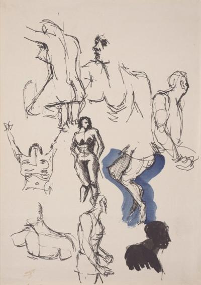 <p>(Sheet of Figure Studies)</p>