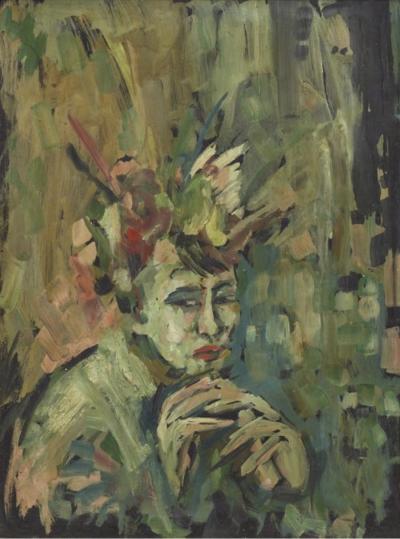 <p>(Portrait of a Woman with Flowers in her Hair) 1955</p><p>(also titled <em>The Green Lady</em>)</p>