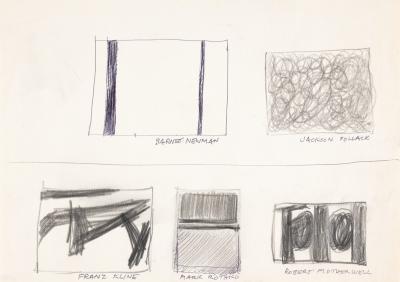 <p><em>Studies after Paintings by Newman, Pollock, Kline, Rothko and Motherwell</em></p>