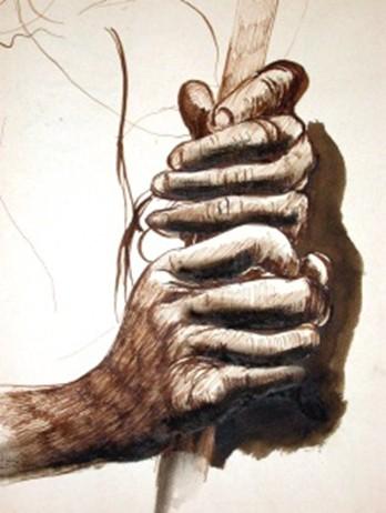 <p>(Hands) (c. 1958)</p><p>verso (Woman Holding a Broom)</p>