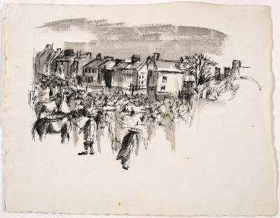 <p>(Village Scene with Horses)</p>