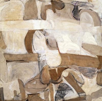 <p><em>White Painting with Collage </em></p>