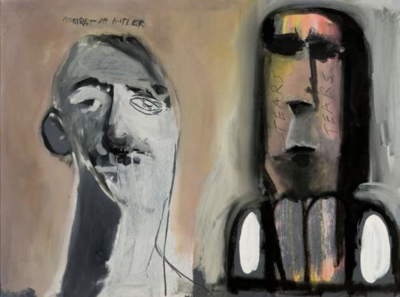 <p>Brett Whiteley with Charles Blackman</p><p><em>Portrait of Hitler; Tears Tears </em>[London]</p>