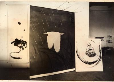 <p><em>Pink Heron in the Rain</em></p>