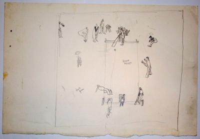 <p><em>Sketch for</em> ‘<em>Cricket Match’</em></p>