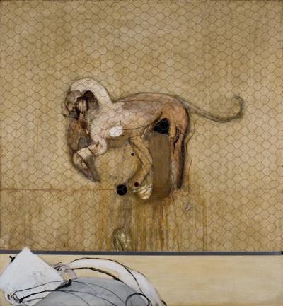 <p><em>Art Student Doing a Drawing of a Lion </em></p>