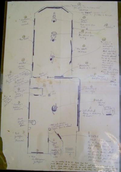 <p><em>Layout Drawing for </em>‘<em>23 Items by Brett Whiteley</em>’<em>, Australian Galleries Exhibition, Melbourne, 26 July 1966</em></p>