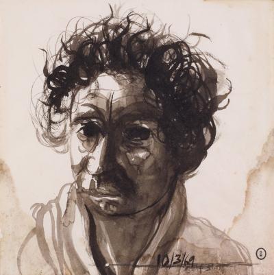 <p>(Self-portrait in Dressing Gown)</p>