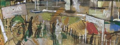 <p>(Sketch for<em> 'Street Scene, Lavender Bay'</em>)</p>