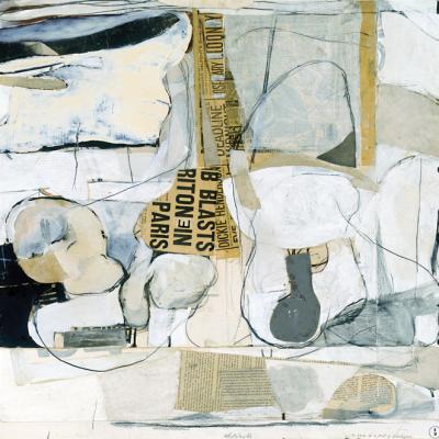 <p><em>To Arrive at a Point of Cubelessism </em></p><p>(formerly titled<em>) Untitled Painting with Headline</em></p>