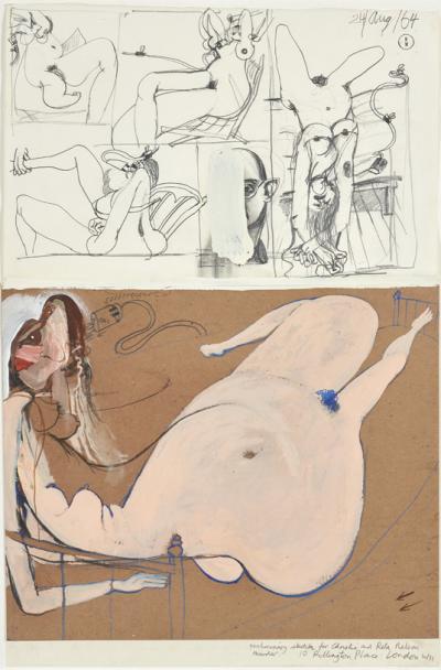 <p><em>Preliminary Sketch for Christie and Rita Nelson Murder</em></p>