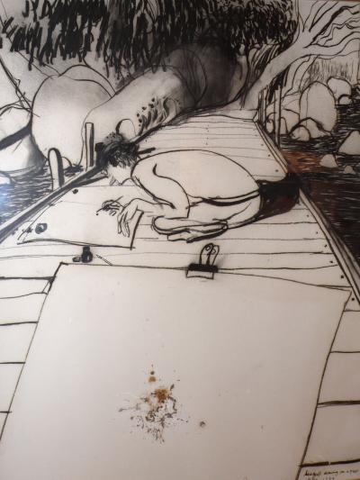 <p><em>Seagull Drawing on a Pier </em></p>